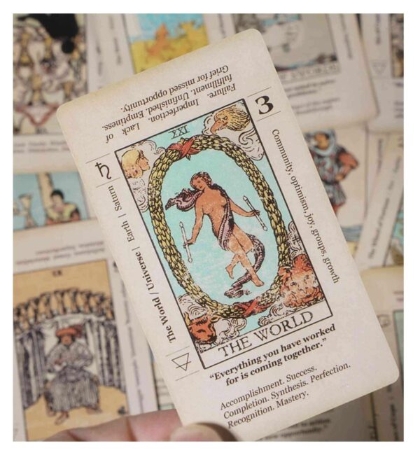 Tarot Antiqued Card With Meaning